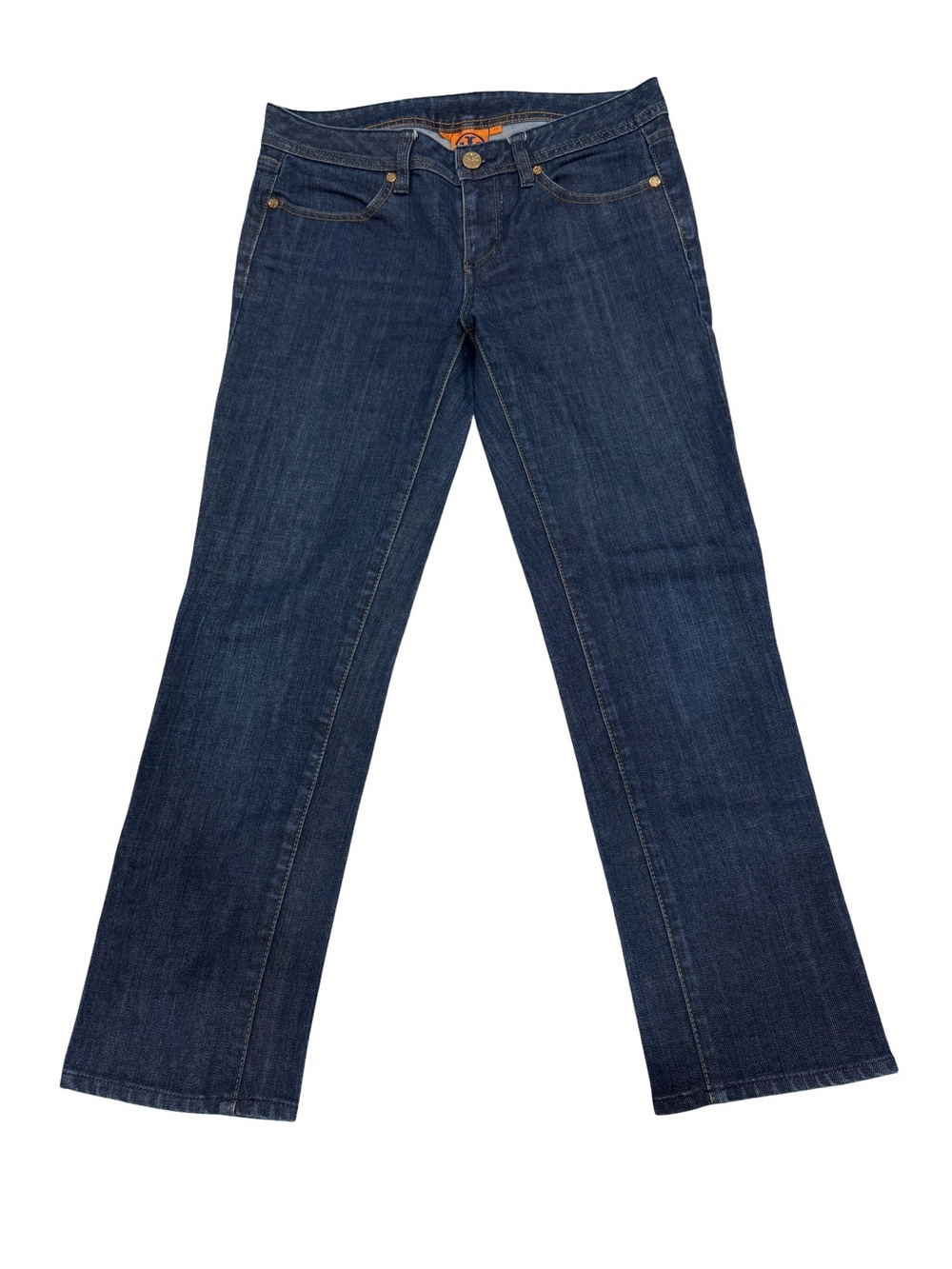 Tory Burch Dark Blue Wide-Leg Flare Jeans